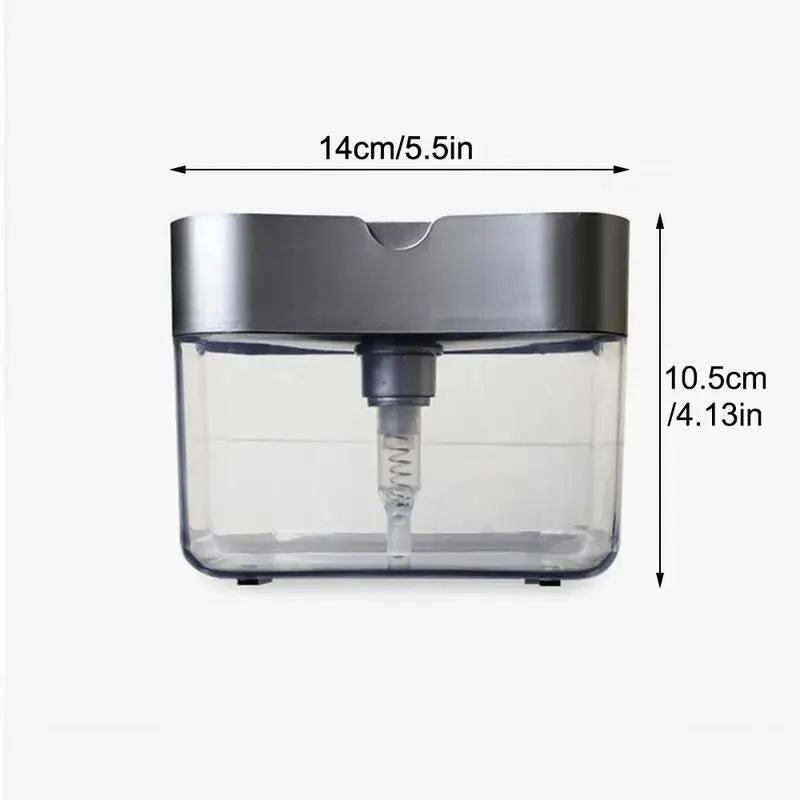 "Effortless Dish Cleaning Set with Soap Dispensing Sponge Holder"