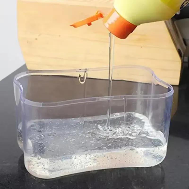 "Effortless Dish Cleaning Set with Soap Dispensing Sponge Holder"